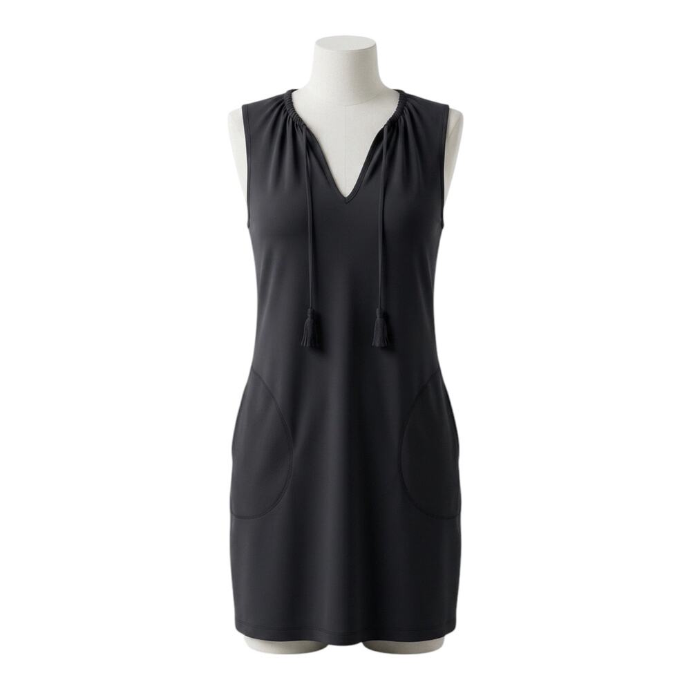 Tommy Bahama Black Tassel V-Neck Swim Cover Up Dress Large